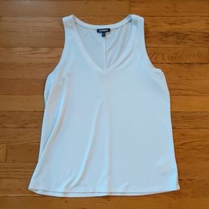 White V-Neck Express Tank Top